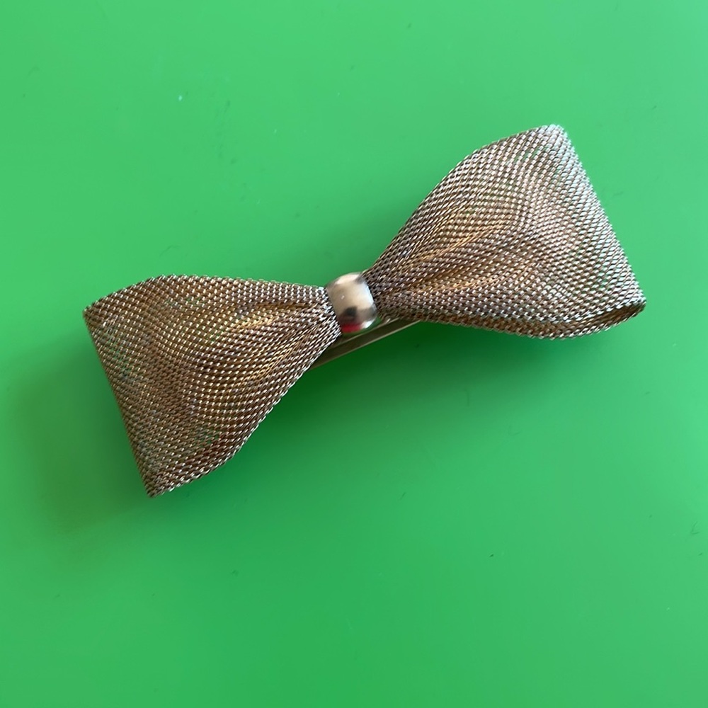 [Vintage] Gold Mesh Bow Barrette